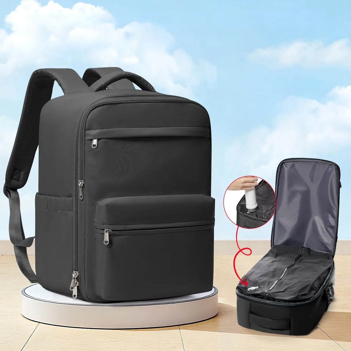 Zaino Sottovuoto 40x30x20 cm - Bagaglio a Mano con Scomparto Laptop - Cabyno
