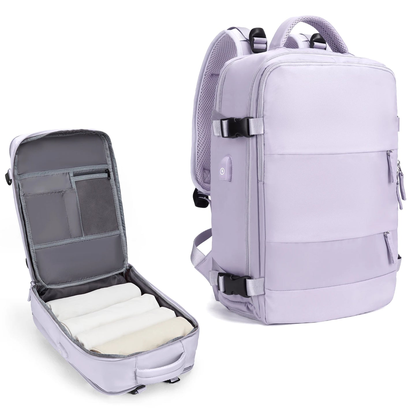Zaino da viaggio capiente impermeabile per laptop, bagaglio a mano da cabina uomo/donna