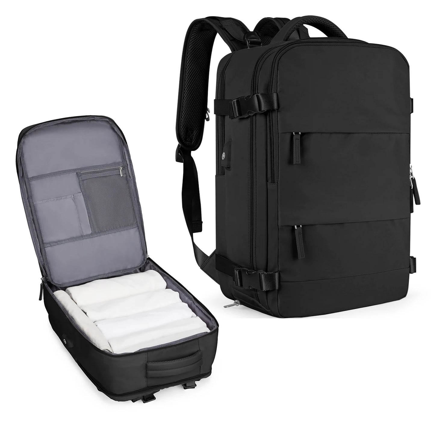 Zaino da viaggio capiente impermeabile per laptop, bagaglio a mano da cabina uomo/donna