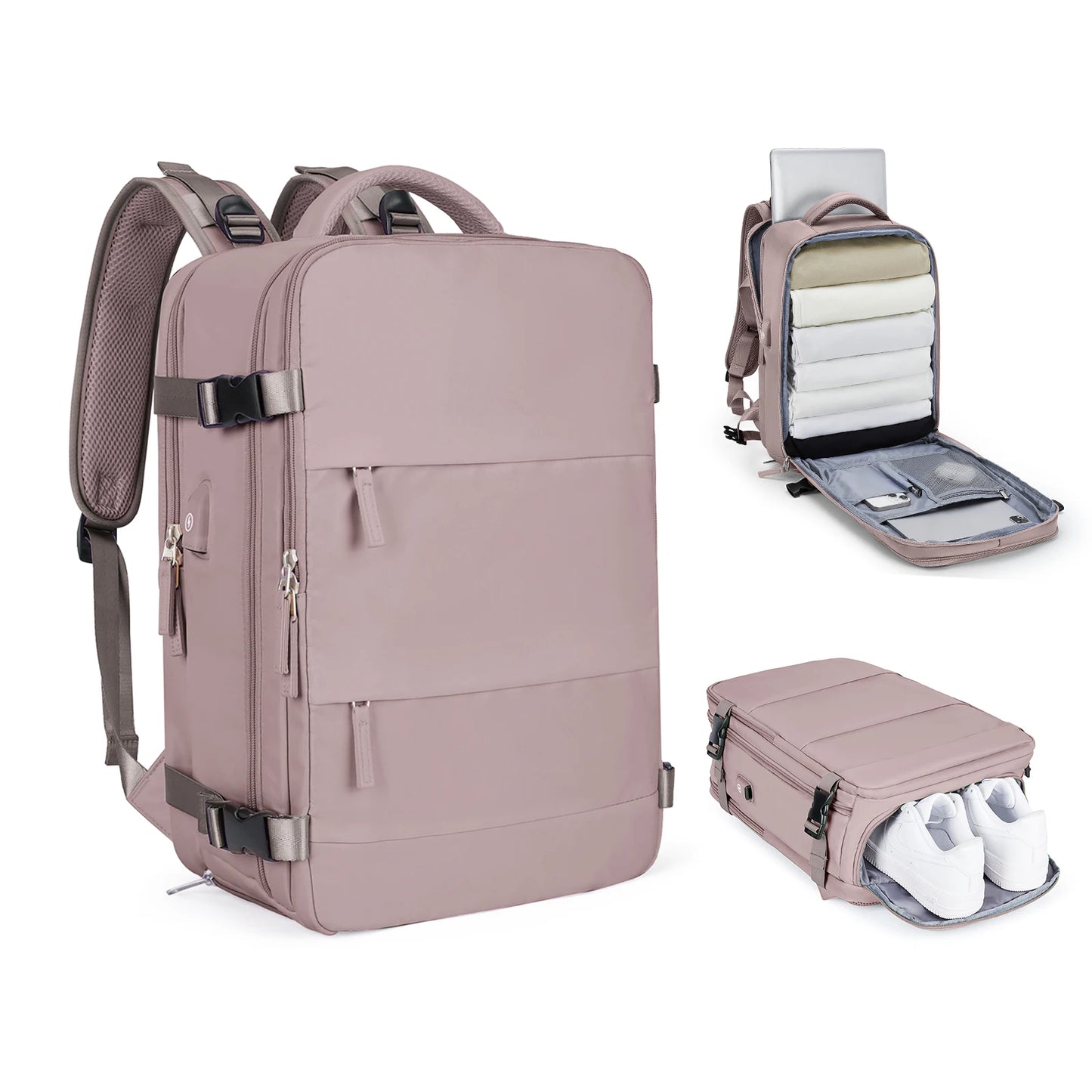 Zaino da Viaggio 40x30x20 cm - Bagaglio a Mano con Scomparto Scarpe e Laptop - Cabyno