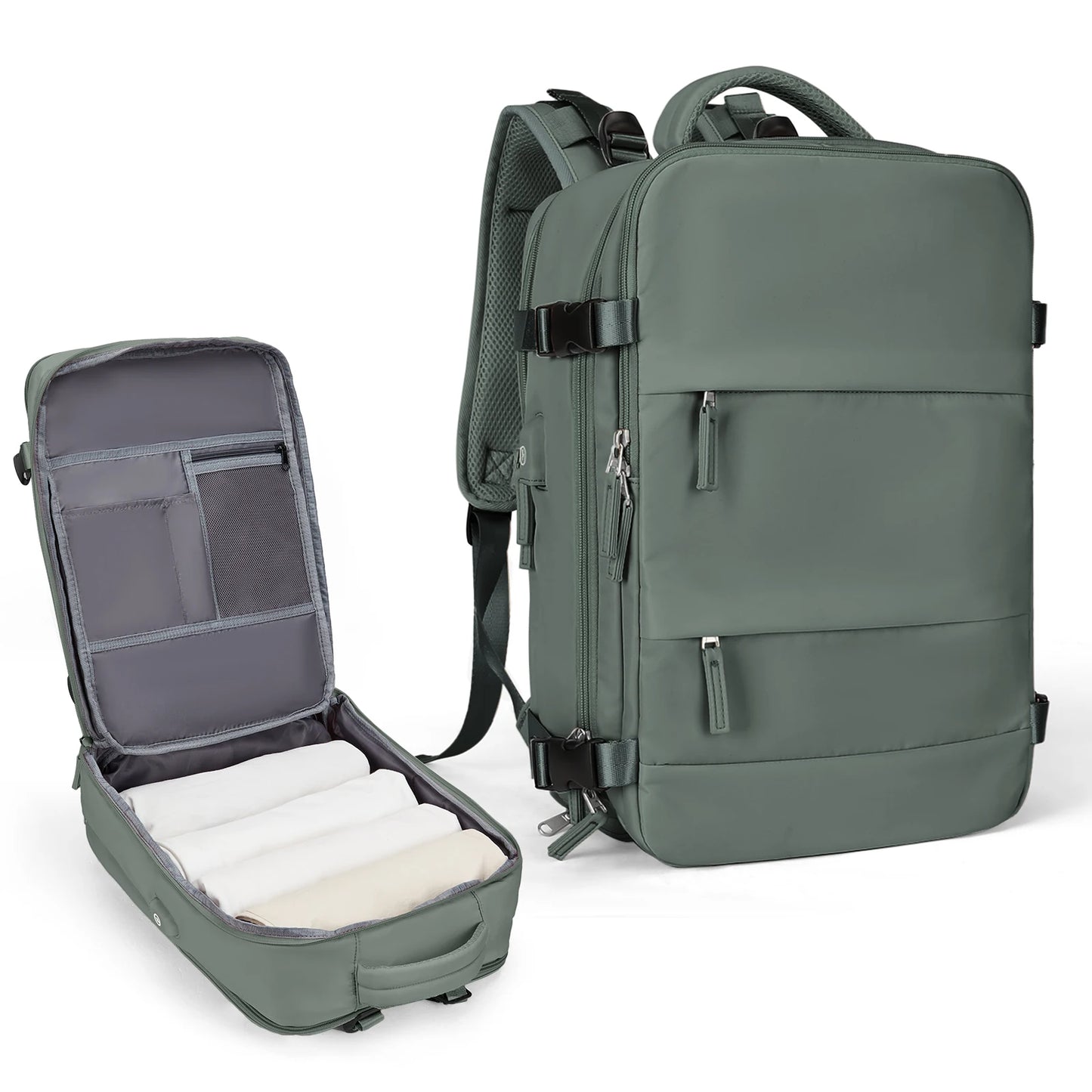 Zaino da viaggio capiente impermeabile per laptop, bagaglio a mano da cabina uomo/donna