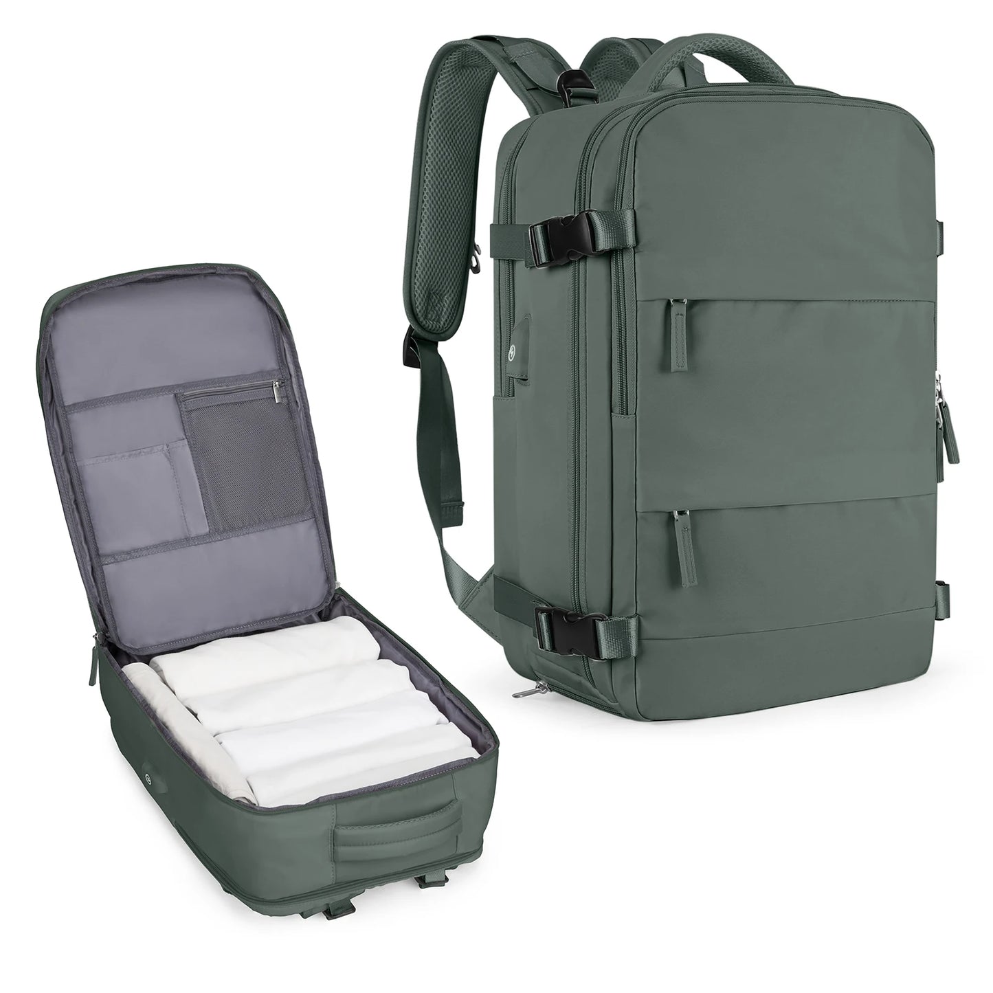 Zaino da viaggio capiente impermeabile per laptop, bagaglio a mano da cabina uomo/donna