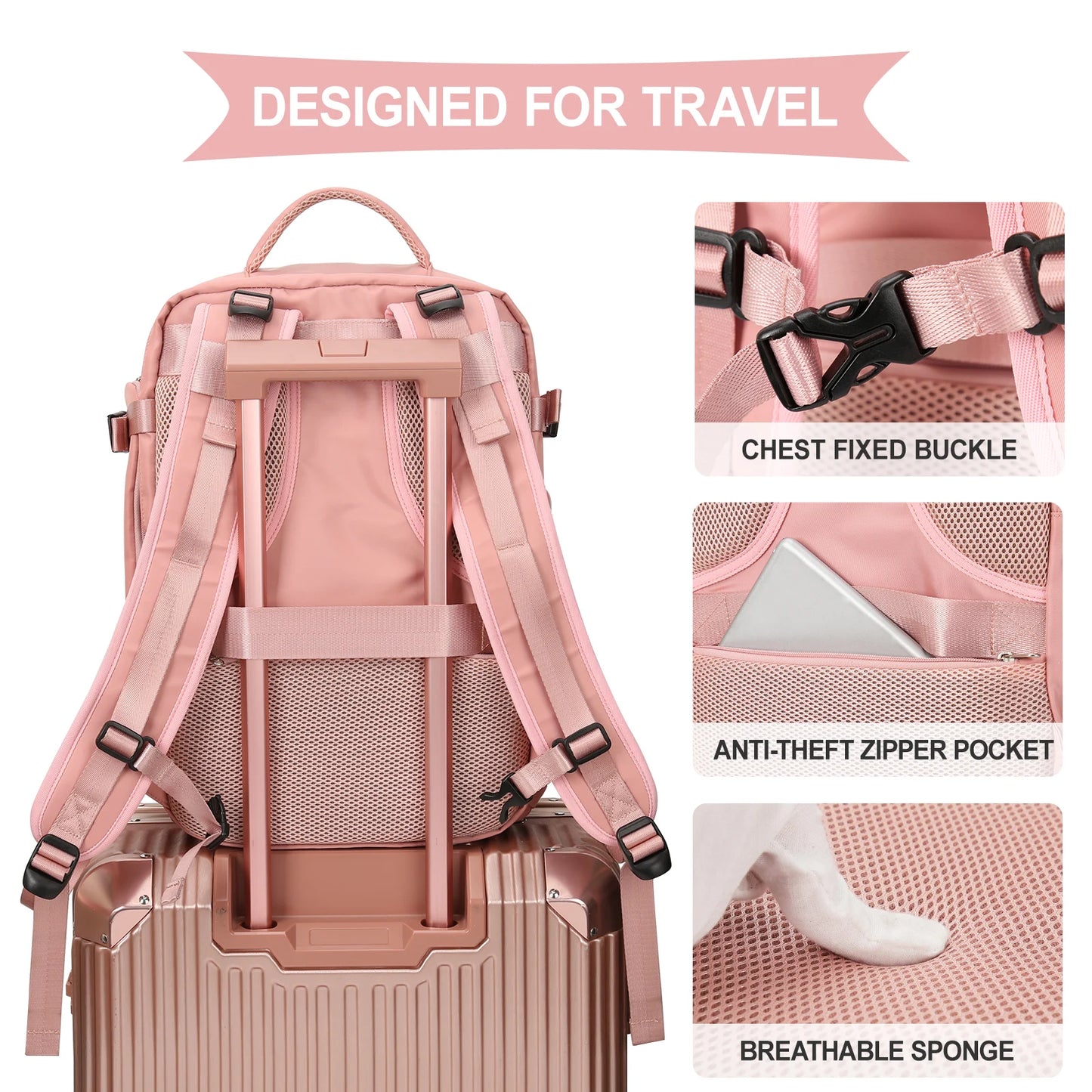 Zaino da Viaggio 40x30x20 cm - Bagaglio a Mano con Scomparto Scarpe e Laptop - Cabyno