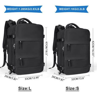 Zaino da viaggio capiente impermeabile per laptop, bagaglio a mano da cabina uomo/donna