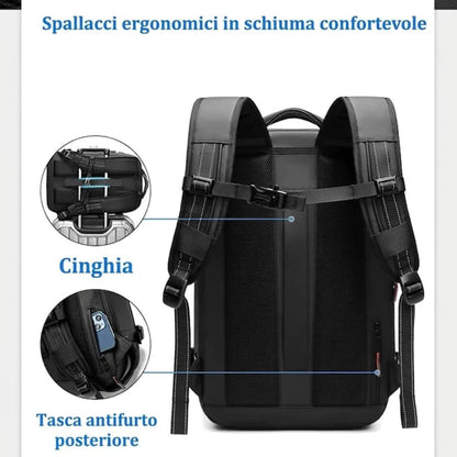 Zaino da viaggio sottovuoto 40L bagaglio a mano – zaino cabina con compressione e scomparto laptop