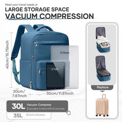 Zaino Sottovuoto 40x30x20 cm - Bagaglio a Mano con Scomparto Laptop - Cabyno