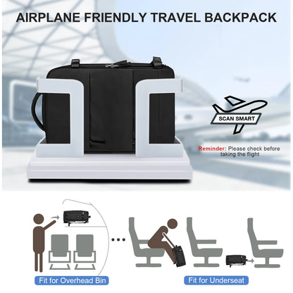 Zaino da viaggio capiente impermeabile per laptop, bagaglio a mano da cabina uomo/donna