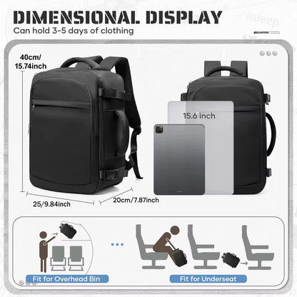 Zaino da viaggio sottovuoto 40x20x25 – zaino compatto e leggero
