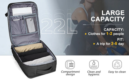 Zaino da viaggio capiente impermeabile per laptop, bagaglio a mano da cabina uomo/donna