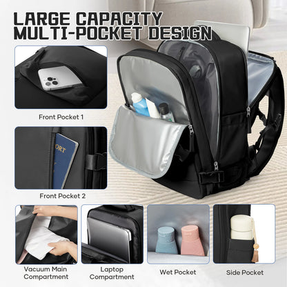 Zaino Sottovuoto 45x36x20 cm - Bagaglio a Mano con Scomparto Laptop - Cabyno