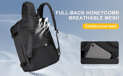Zaino da viaggio capiente impermeabile per laptop, bagaglio a mano da cabina uomo/donna