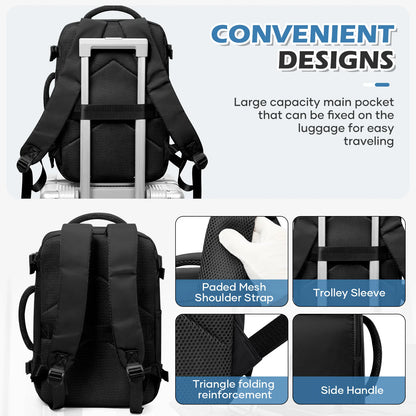 Zaino da Viaggio 40x20x25 cm - Bagaglio a Mano con Scomparto Laptop 15.6" - Cabyno