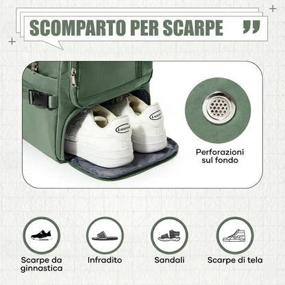 Zaino da Viaggio 40x20x25 cm - Bagaglio a Mano Leggero e Compatto - Cabyno