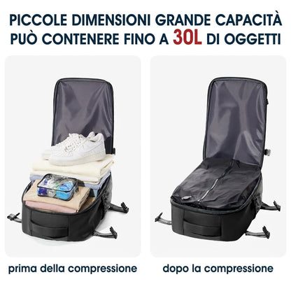 Zaino da viaggio sottovuoto compatto 30L – zaino leggero con compressione