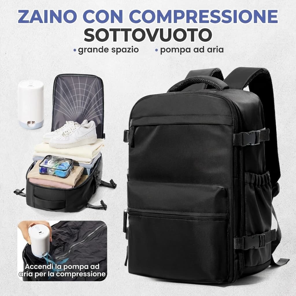 Zaino da viaggio sottovuoto compatto 30L – zaino leggero con compressione