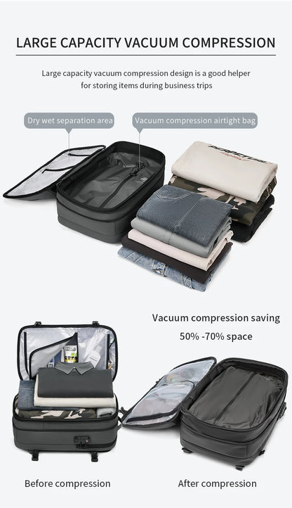 Zaino da viaggio sottovuoto 40L bagaglio a mano – zaino business con scomparto laptop 17