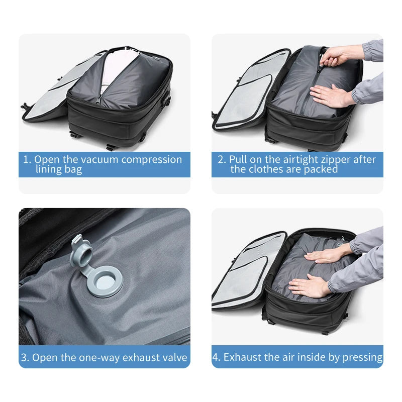 Zaino da viaggio sottovuoto 40L bagaglio a mano – zaino business con scomparto laptop 17